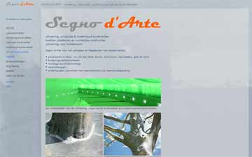 Website built for Segno d'Arte, construction of sculptures and other works of art - The Netherlands. Websites Dutch Delta Design.